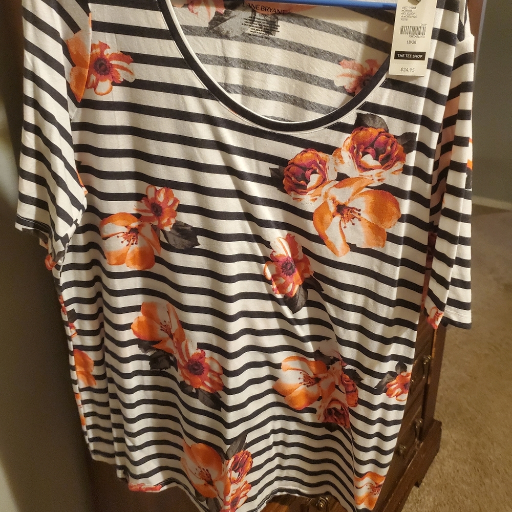 Floral and striped LB top